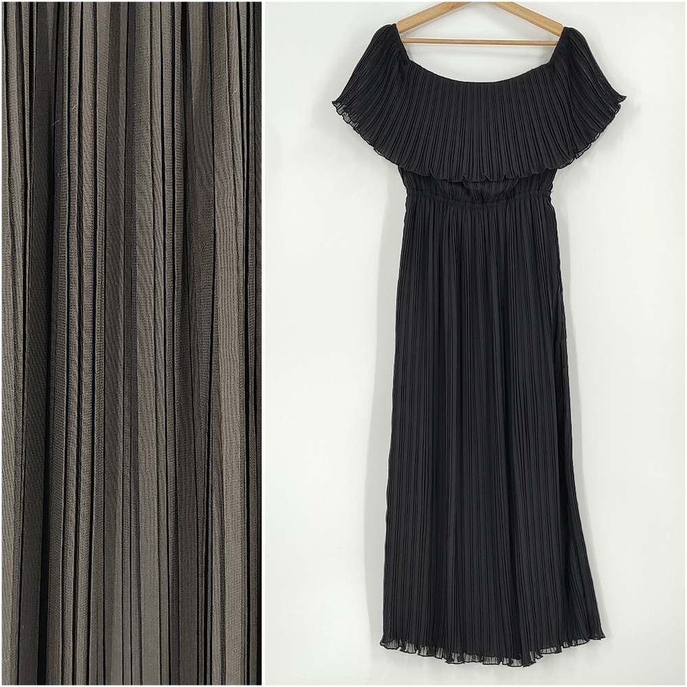 ABS Collection | pleated off the shoulder dress
